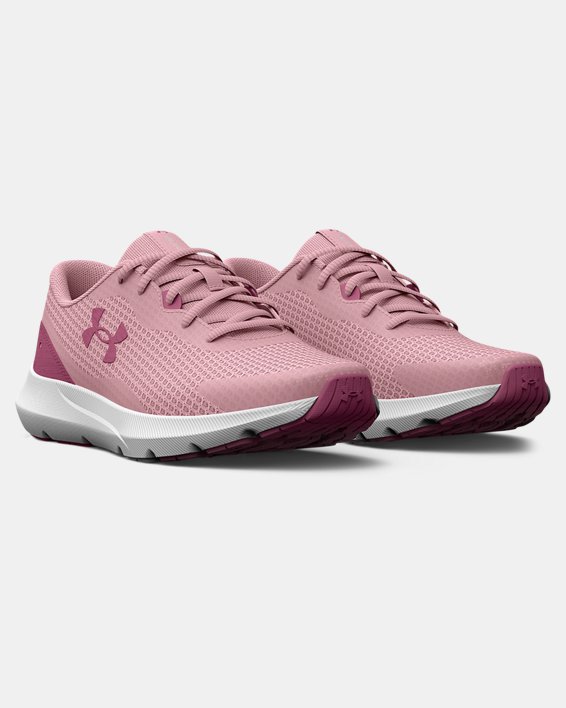 Women's UA Surge 3 Running Shoes, Pink, pdpMainDesktop image number 3